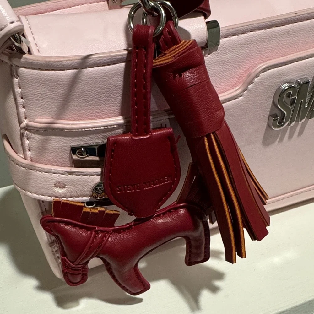Steve Madden Pink Crossbody Bag with Red Charms - Picture 4 of 8